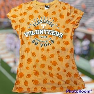 University of Tennessee Volunteers Football Sheer Orange Short Sleeve Top Size M
